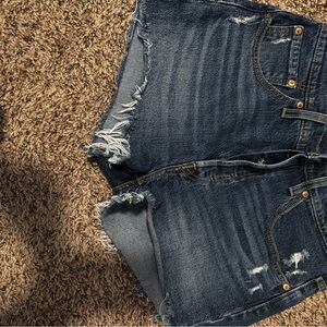 Levi's High Waist Denim Shorts - Dark Blue